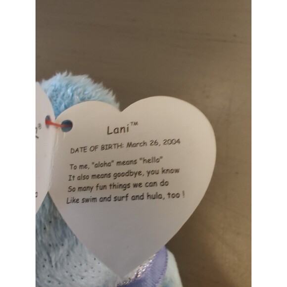 TY Lani Beanie Baby Plush Toy Light Blue Bear w/ Silver Flecks Vintage 2004 - Picture 10 of 13